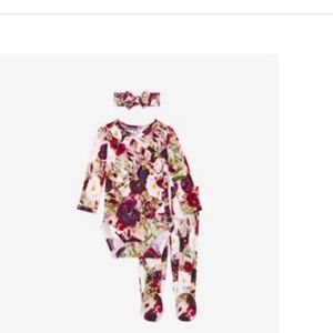 2 piece floral set bonus headband